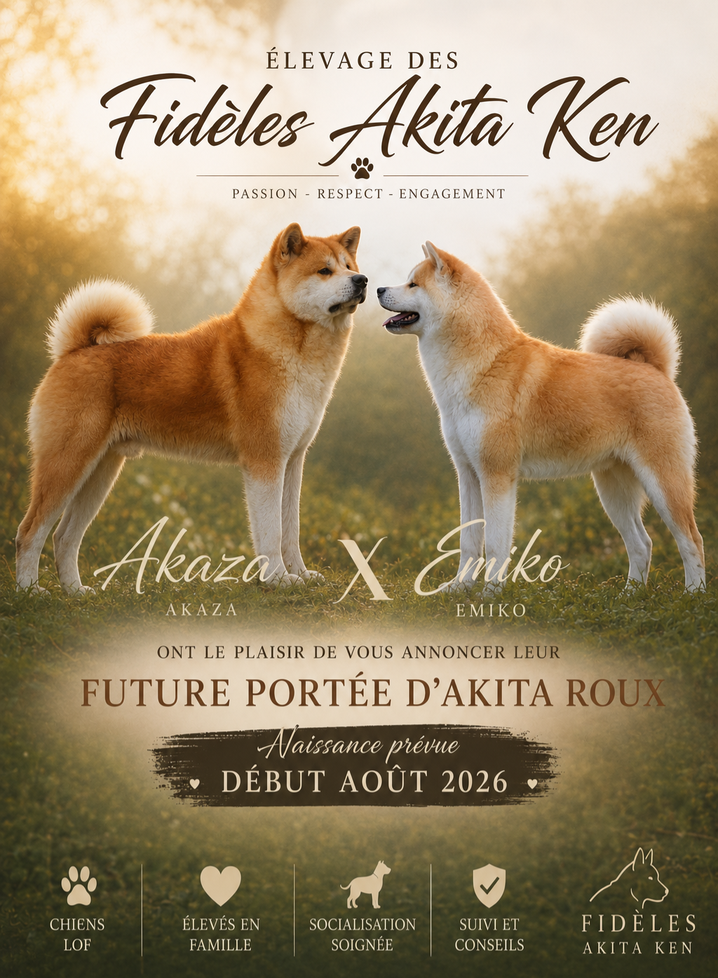 Des Fideles Akita Ken - Akita - Portée née le 31/07/2026